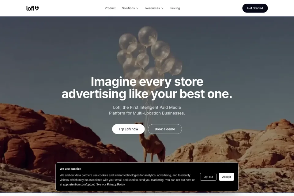 Aperçu de la landing page
