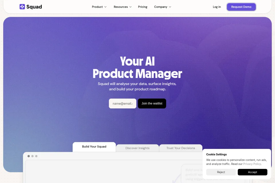 Aperçu de la landing page