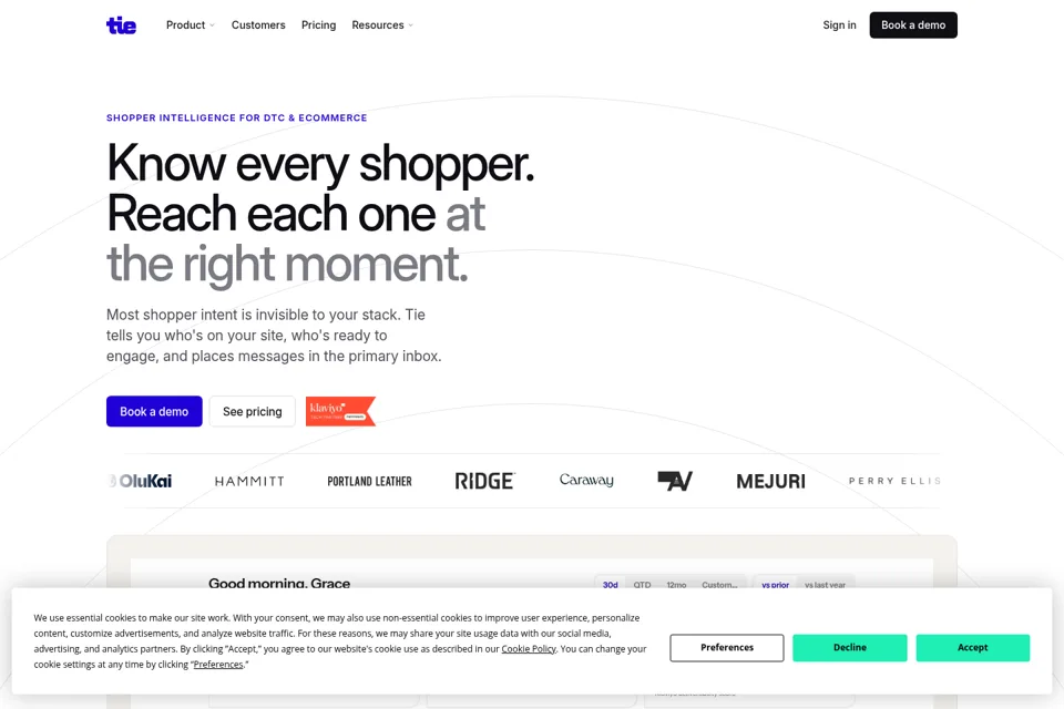 Landing page preview