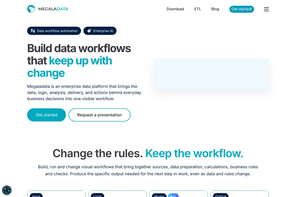 Aperçu de la landing page