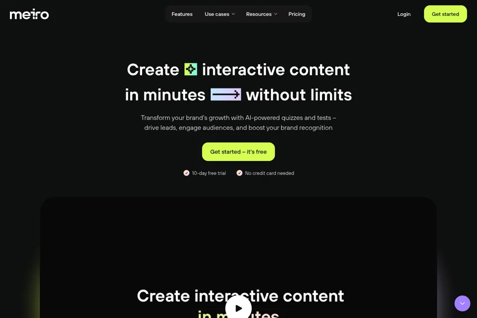 Aperçu de la landing page