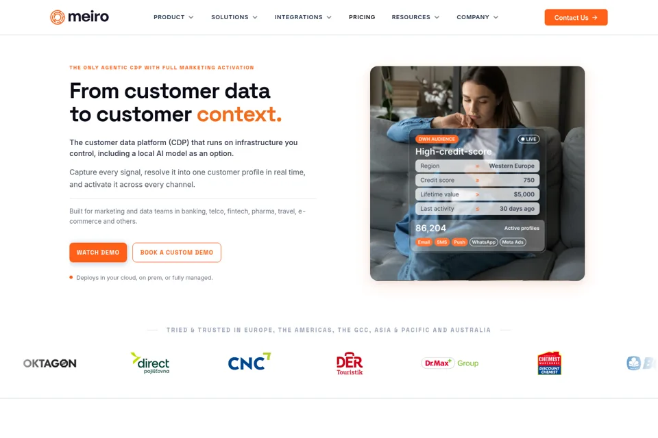 Aperçu de la landing page