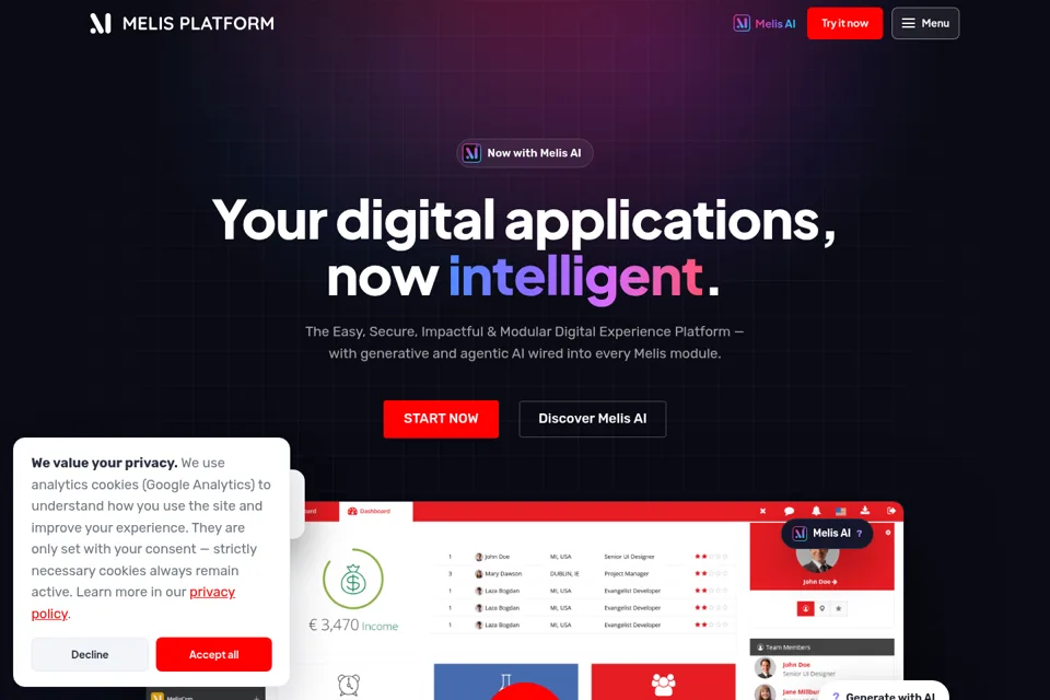 Aperçu de la landing page