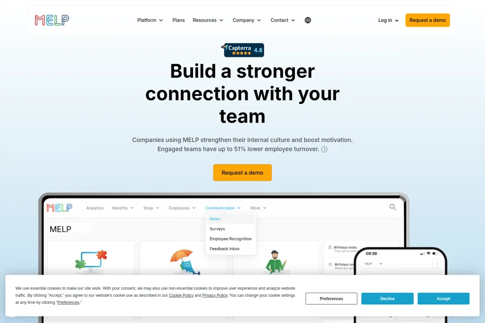 Aperçu de la landing page