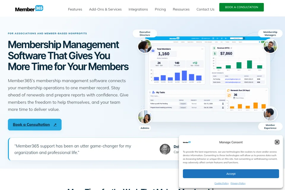 Aperçu de la landing page