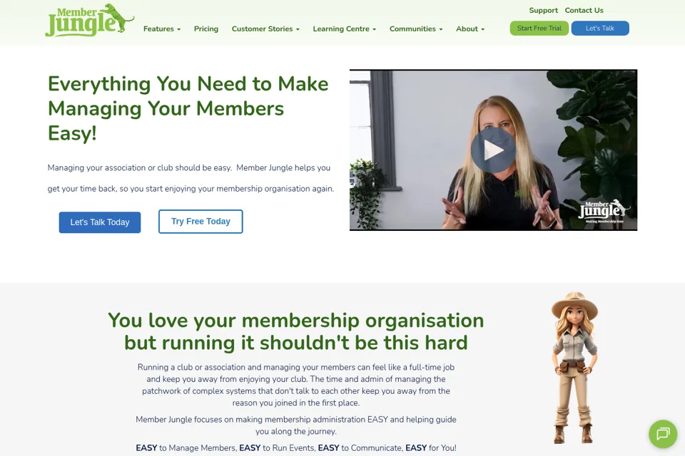 Aperçu de la landing page