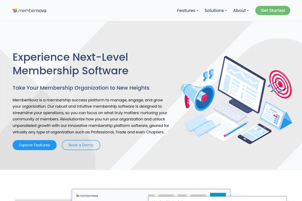 Aperçu de la landing page