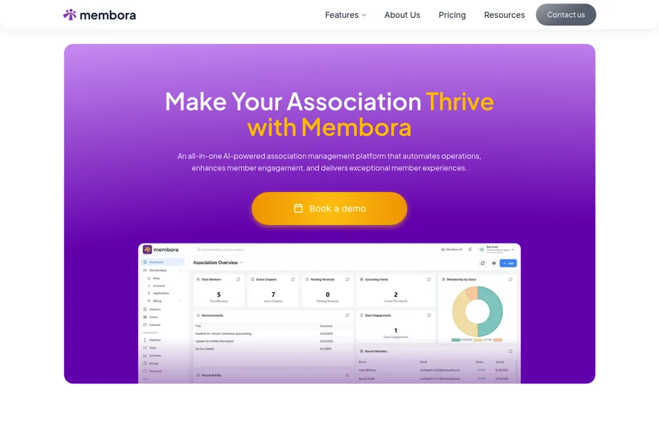 Aperçu de la landing page