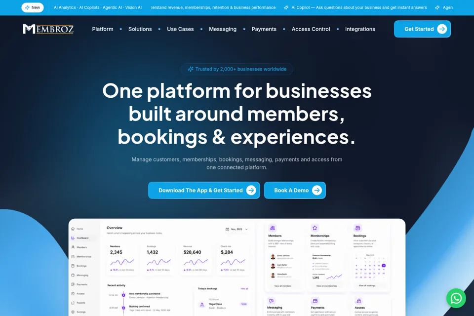 Aperçu de la landing page