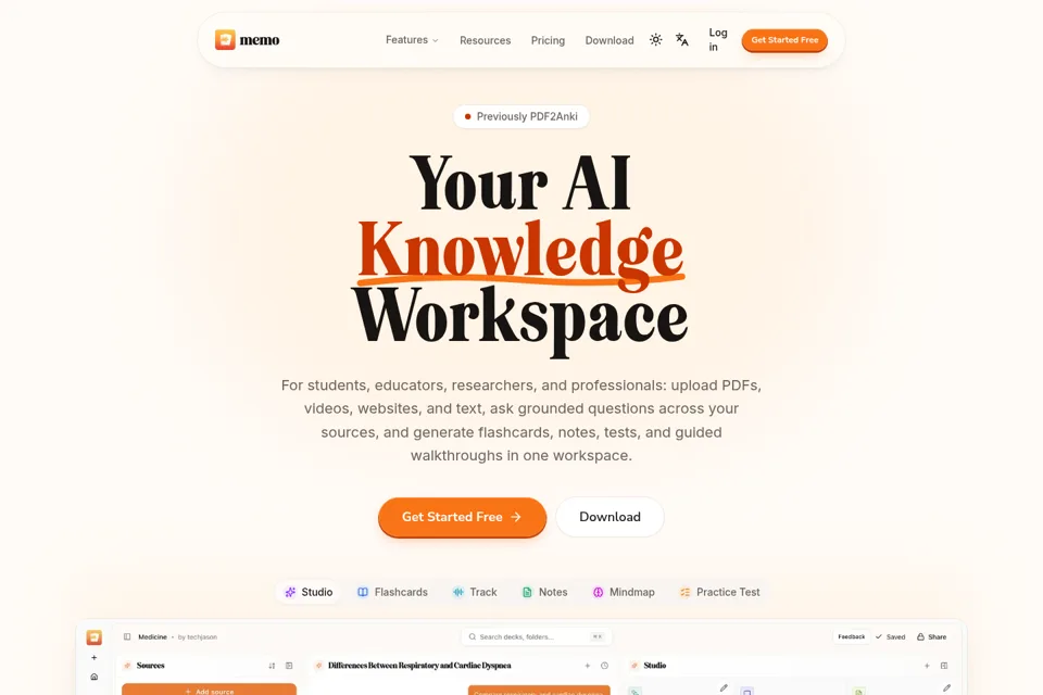 Aperçu de la landing page