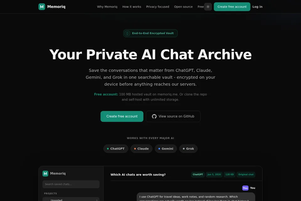 Aperçu de la landing page