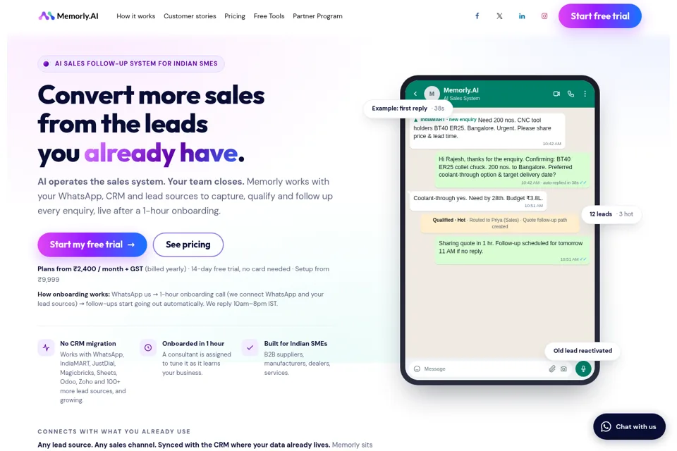 Aperçu de la landing page