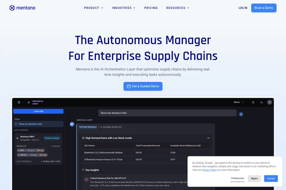Aperçu de la landing page