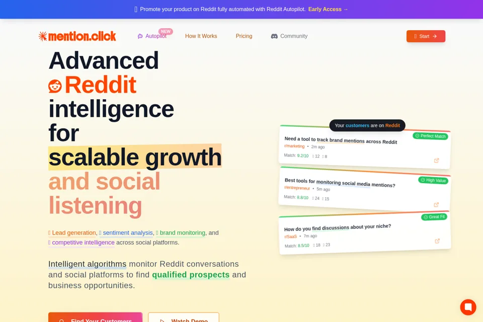 Aperçu de la landing page