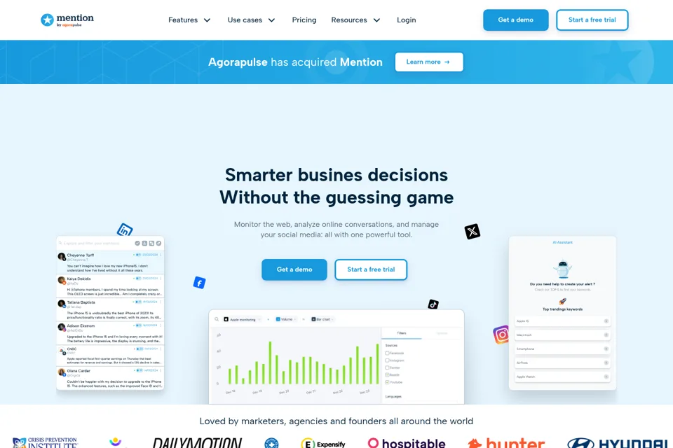 Aperçu de la landing page