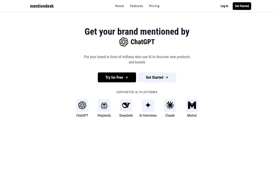 Aperçu de la landing page