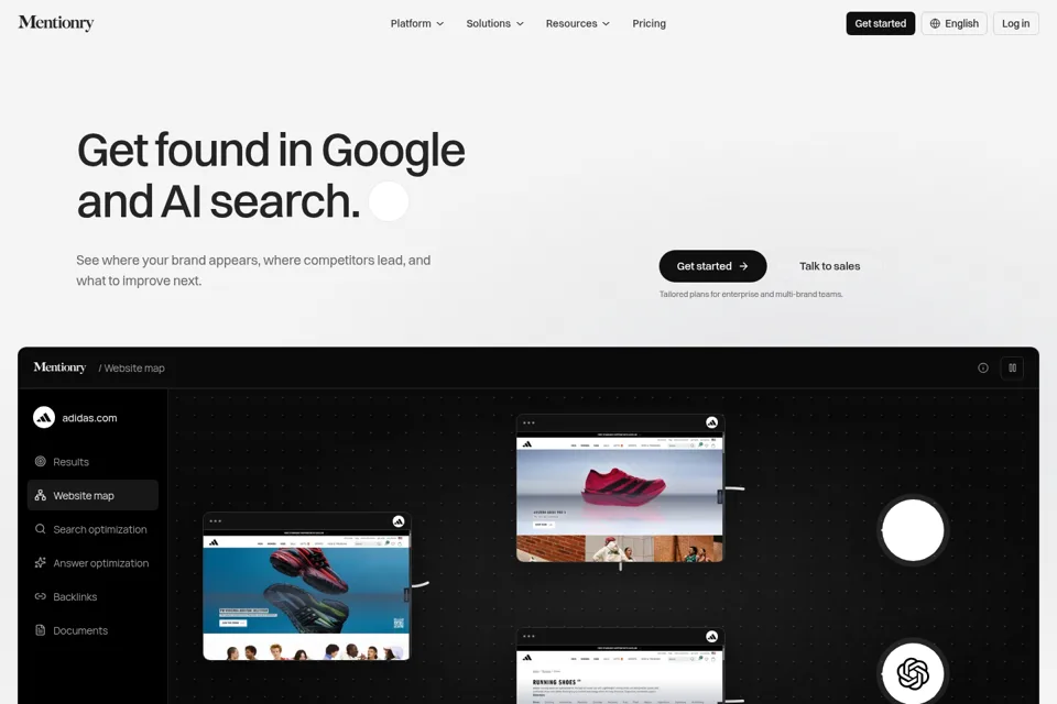 Aperçu de la landing page