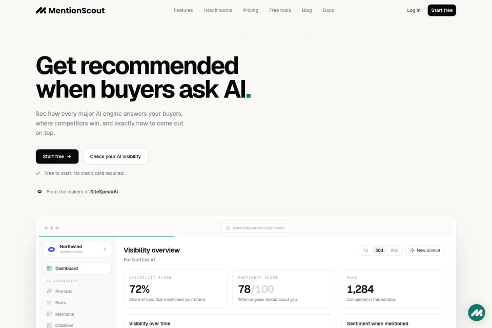Aperçu de la landing page