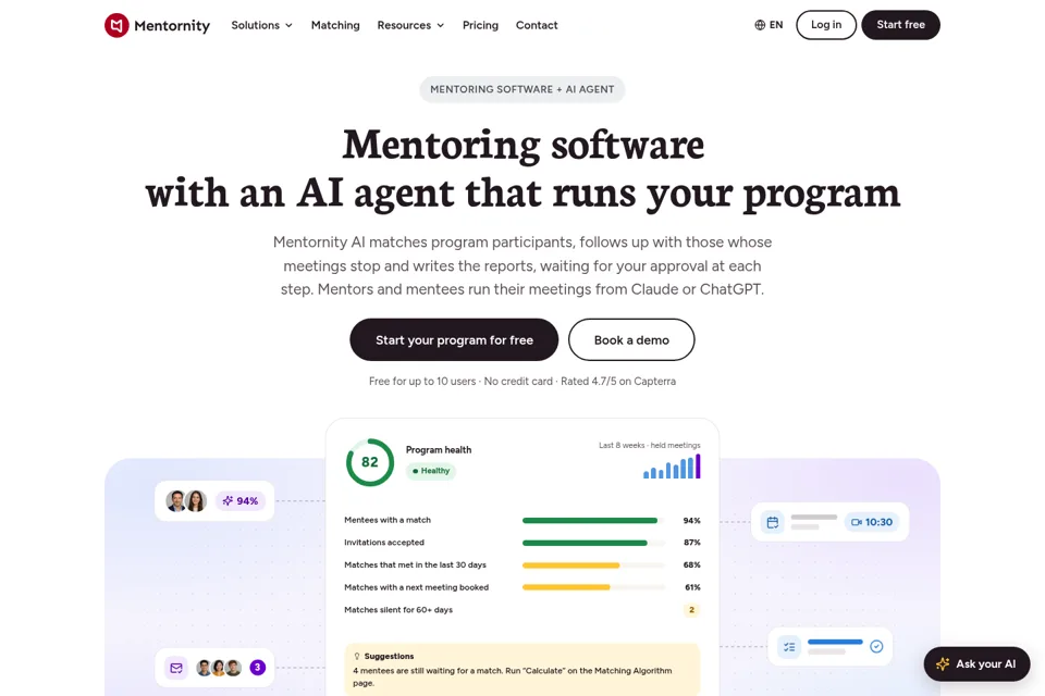 Aperçu de la landing page