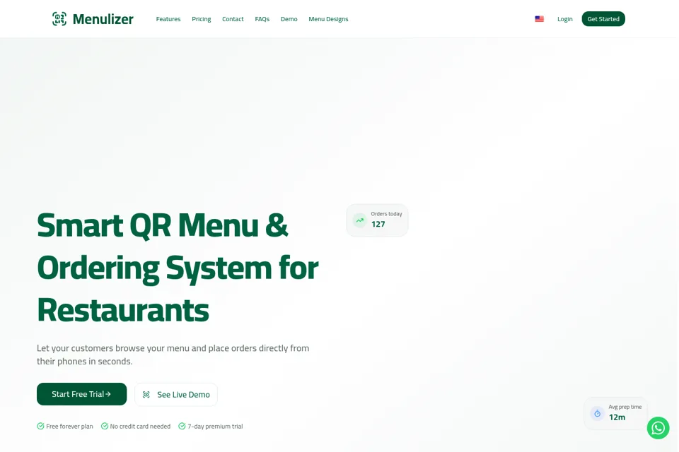 Aperçu de la landing page