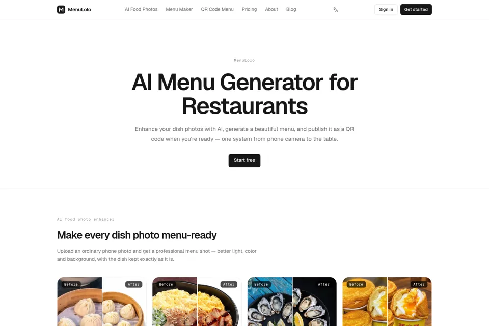 Aperçu de la landing page