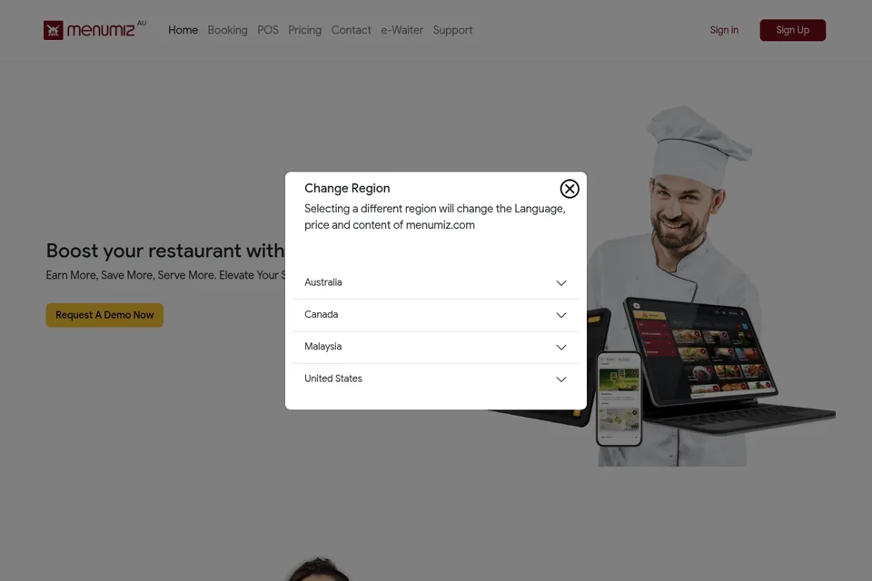 Aperçu de la landing page