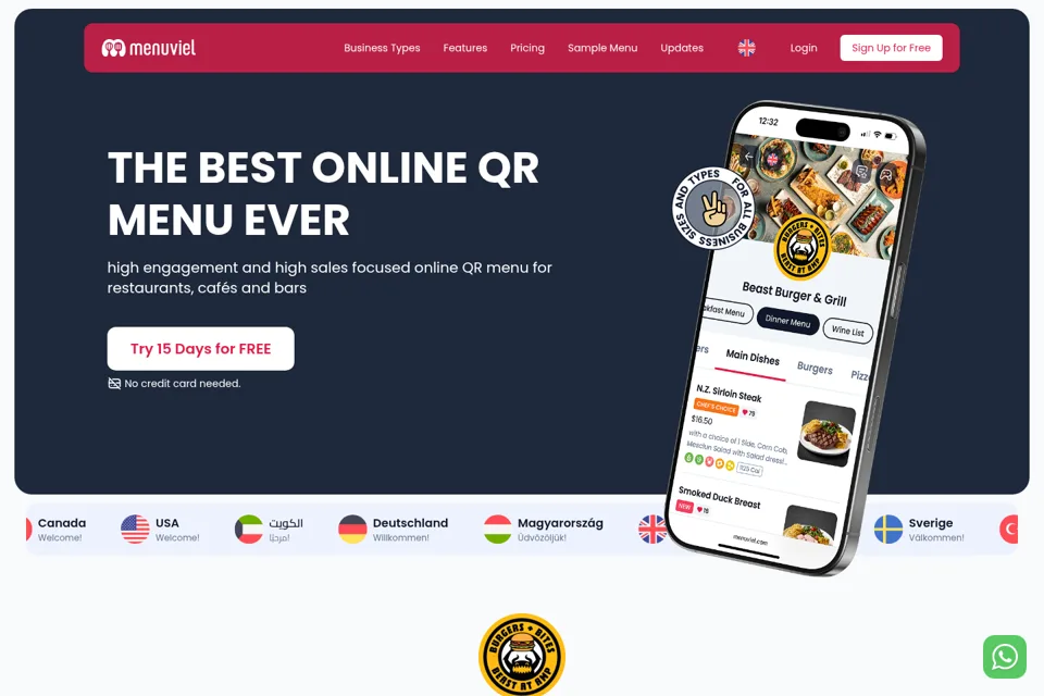 Aperçu de la landing page
