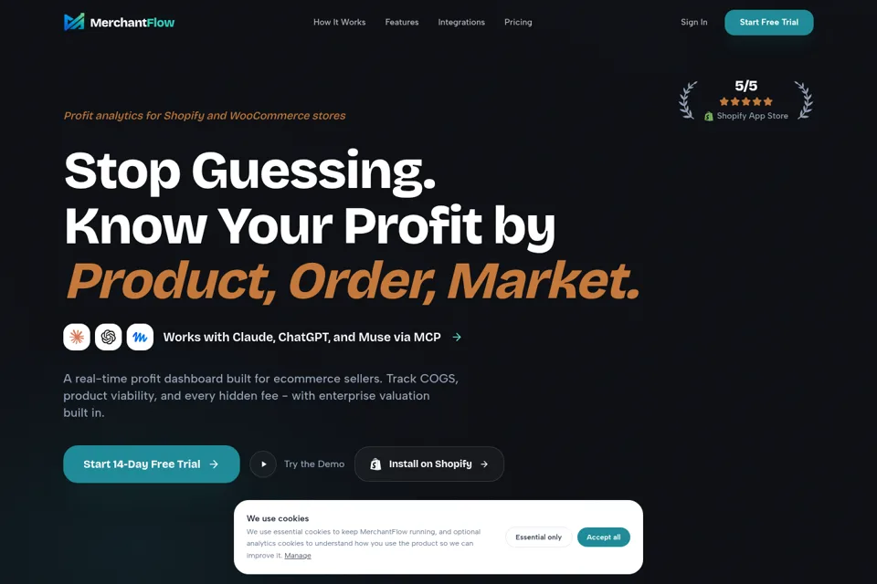 Aperçu de la landing page