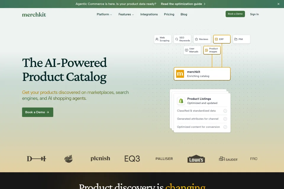 Aperçu de la landing page