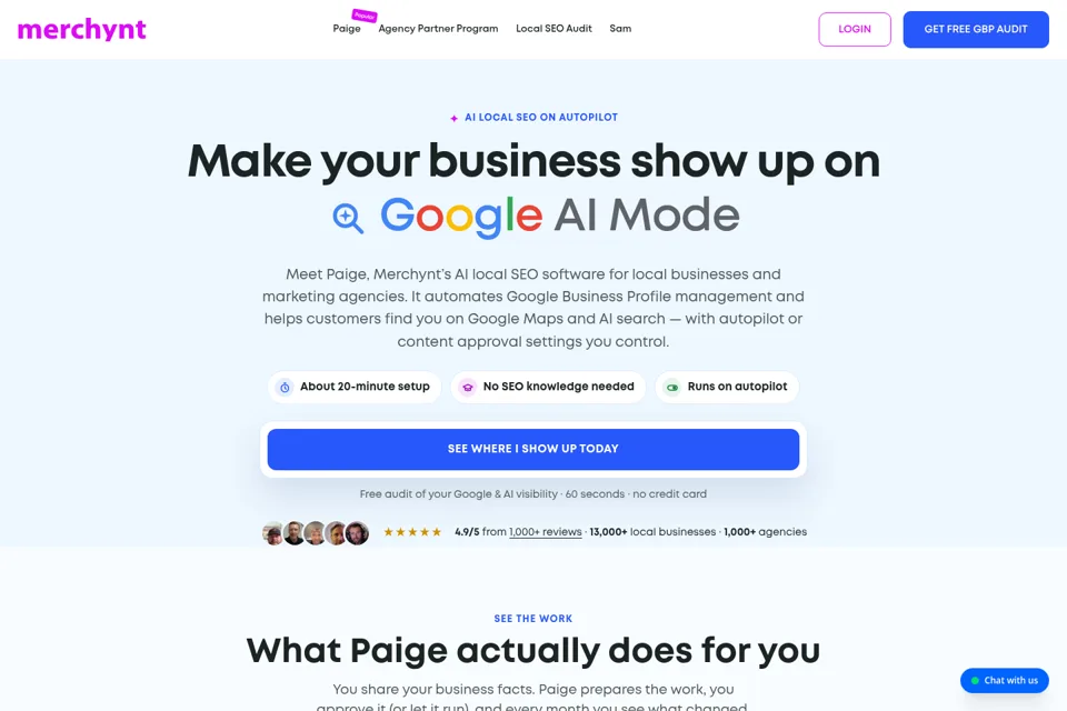 Landing page preview