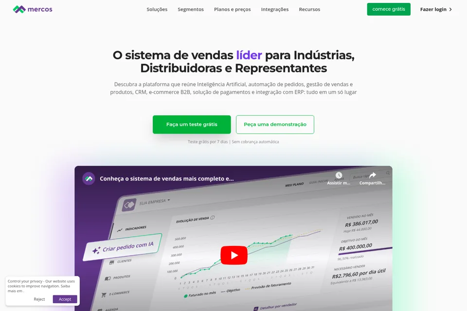 Aperçu de la landing page