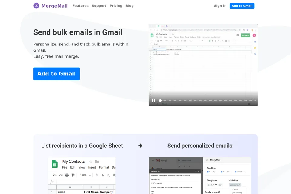 Aperçu de la landing page