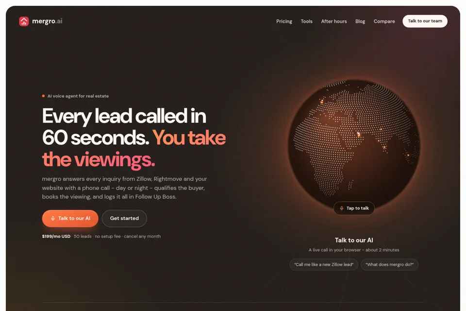 Landing page preview