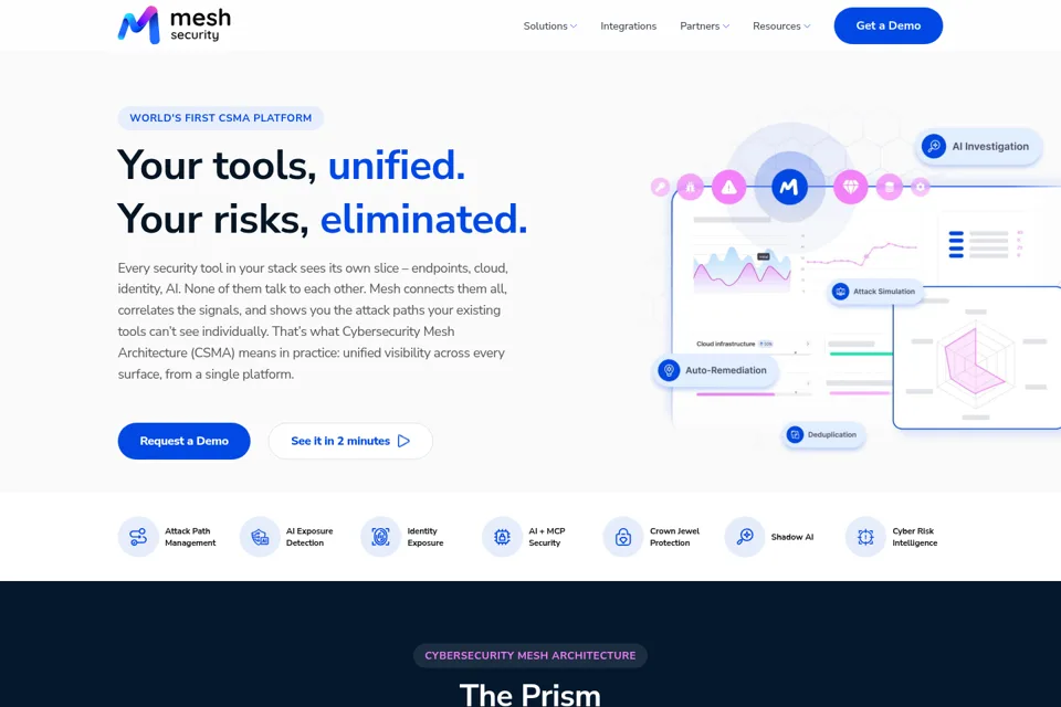 Aperçu de la landing page