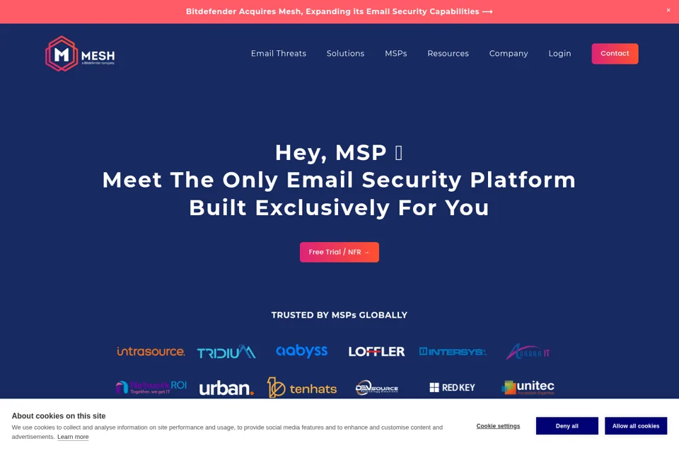 Aperçu de la landing page