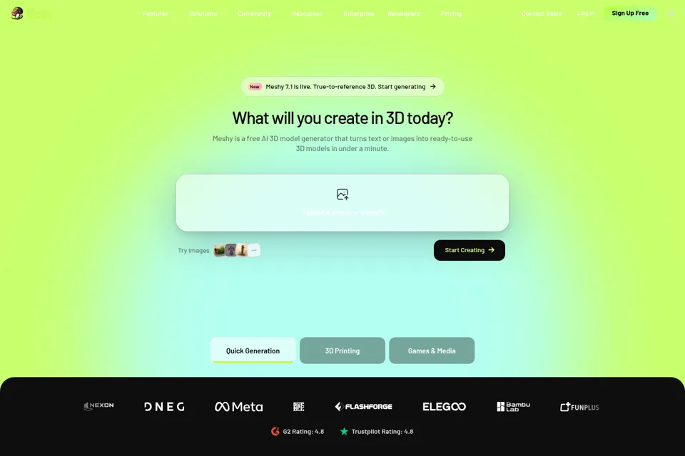 Aperçu de la landing page