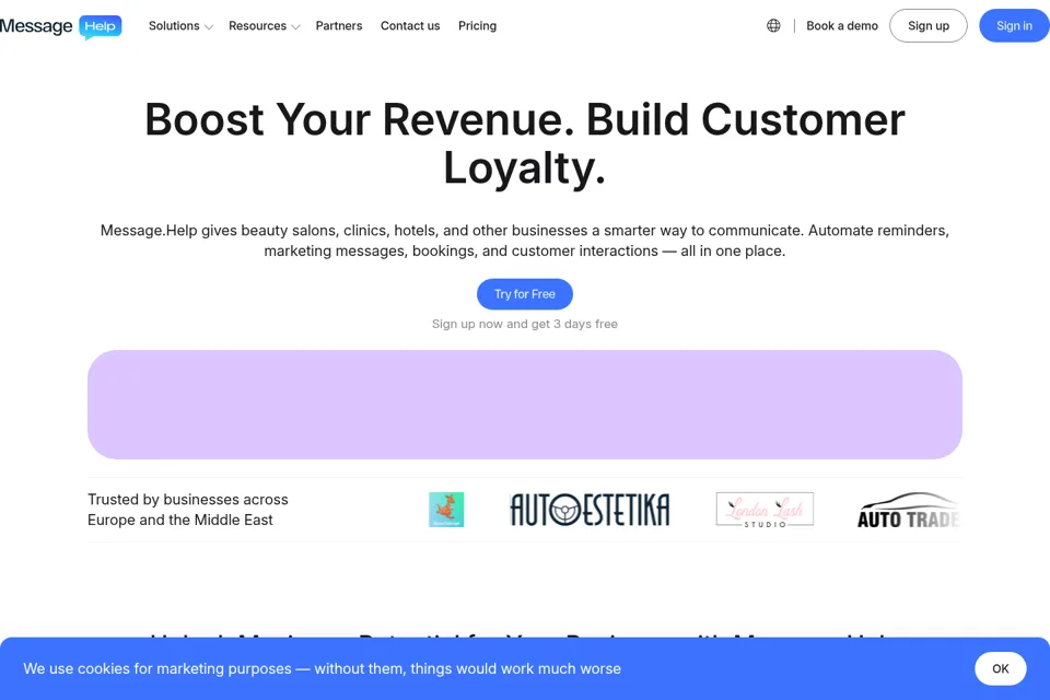 Landing page preview