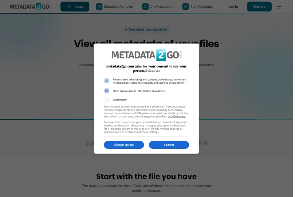 Landing page preview