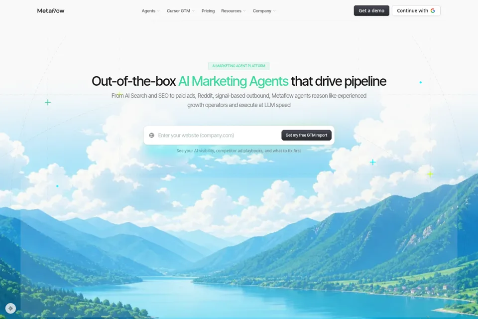 Aperçu de la landing page