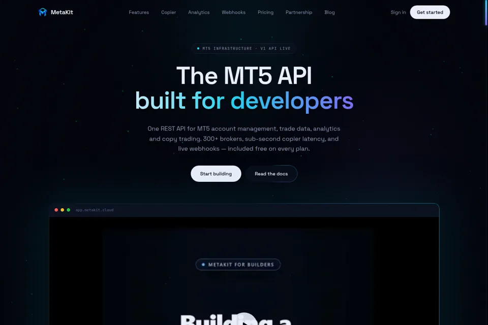Aperçu de la landing page