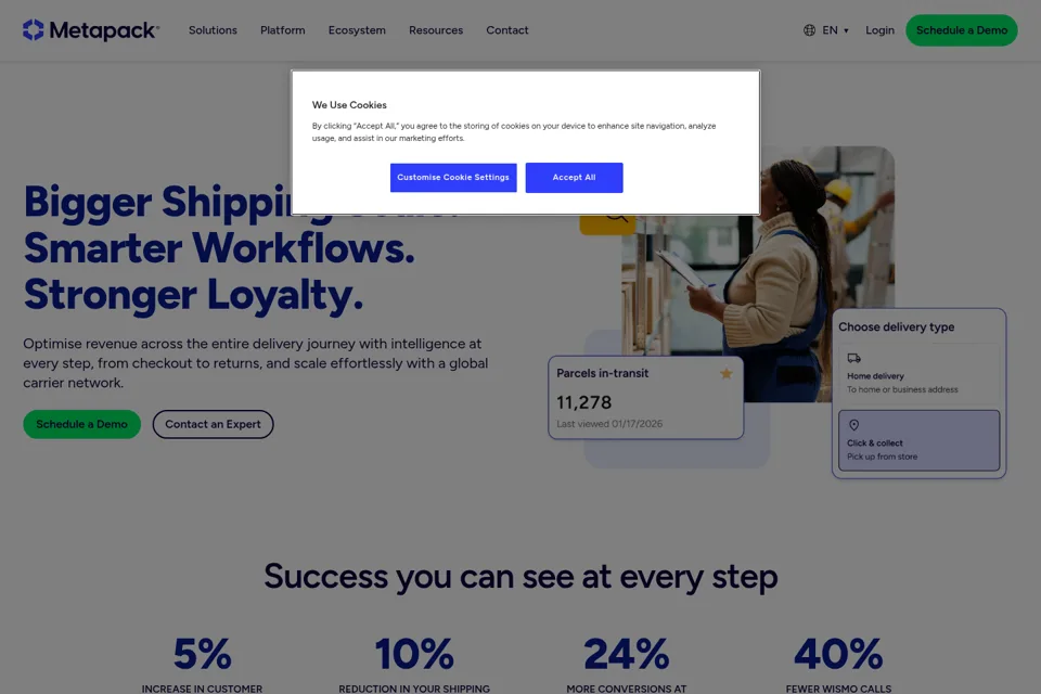 Aperçu de la landing page