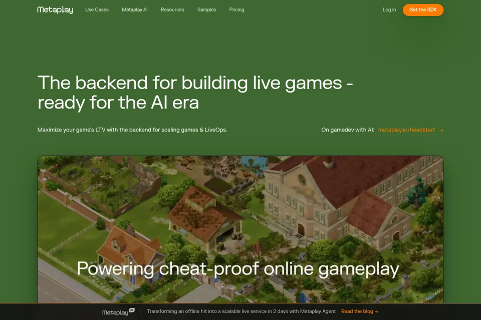 Aperçu de la landing page