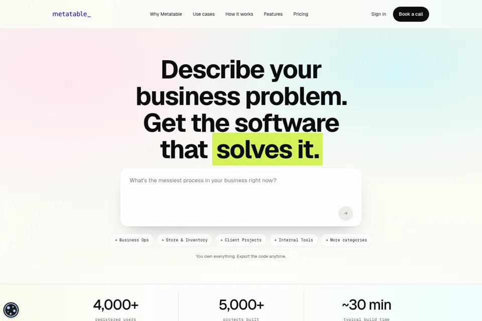 Aperçu de la landing page