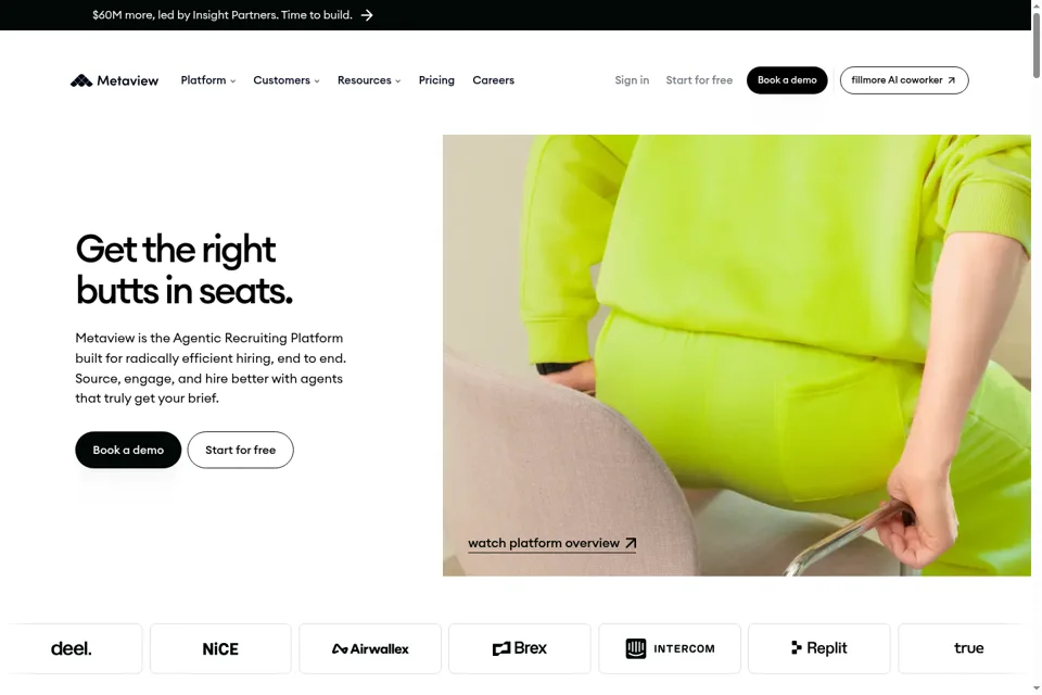 Aperçu de la landing page