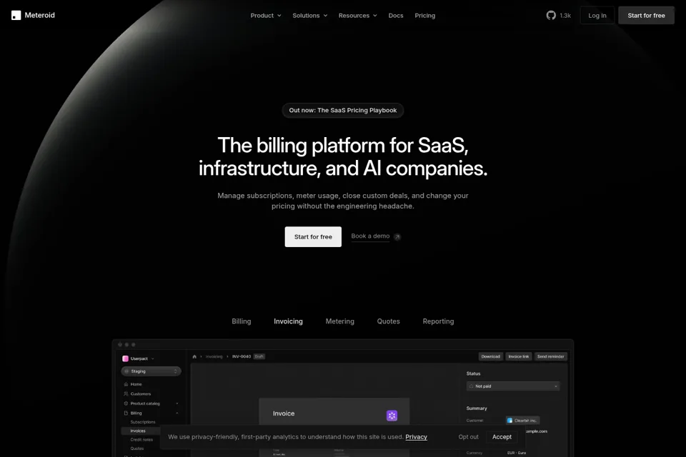 Aperçu de la landing page