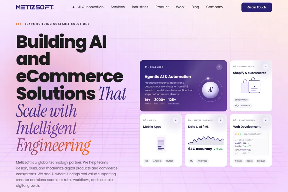Aperçu de la landing page