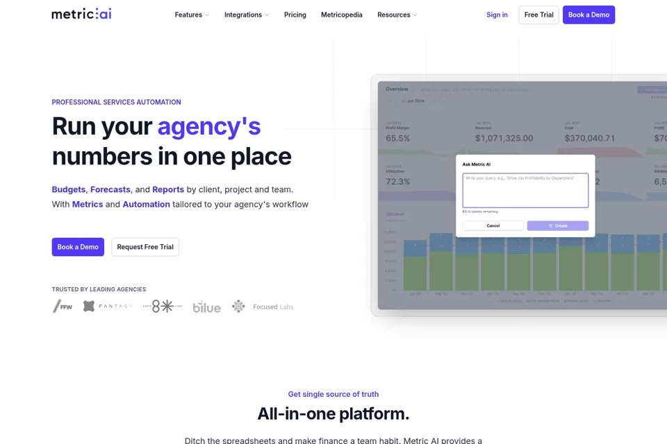 Aperçu de la landing page