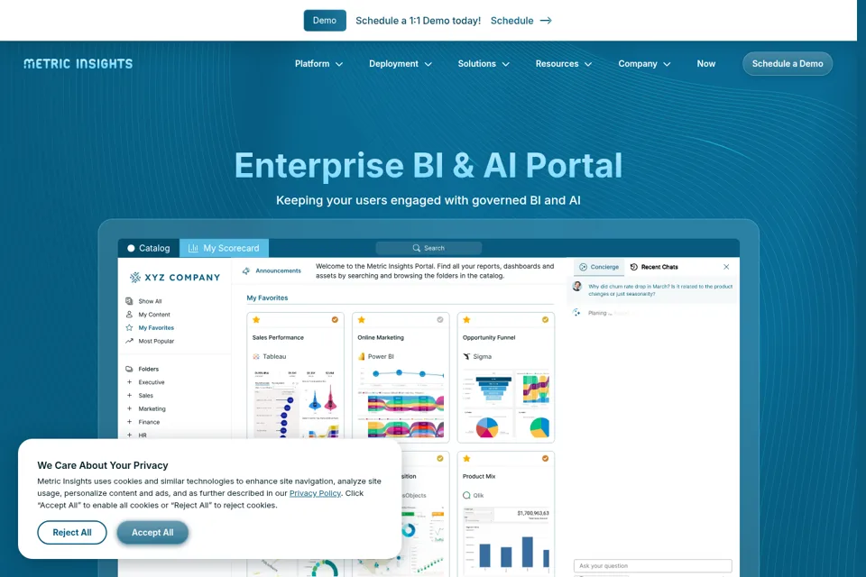 Aperçu de la landing page