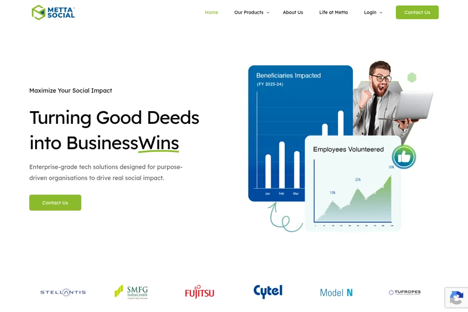 Aperçu de la landing page
