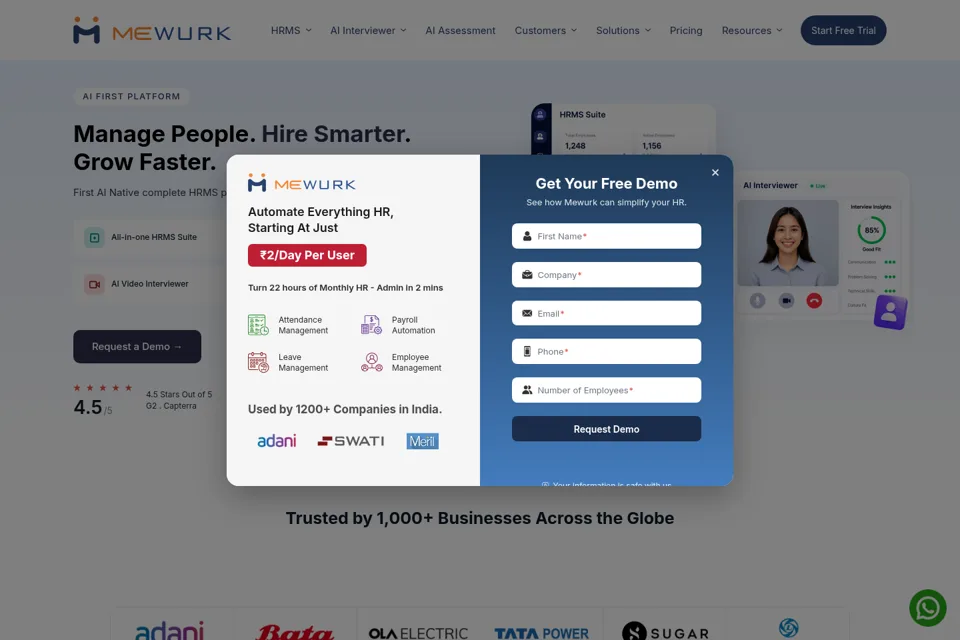 Landing page preview